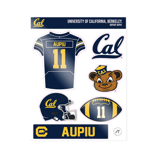 UC Berkeley - NCAA Football : Dayday Aupiu - Sticker Sheet-0