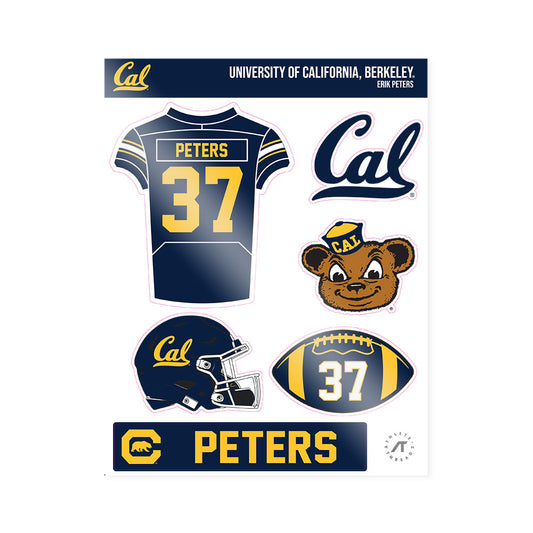 UC Berkeley - NCAA Football : Erik Peters - Sticker Sheet-0