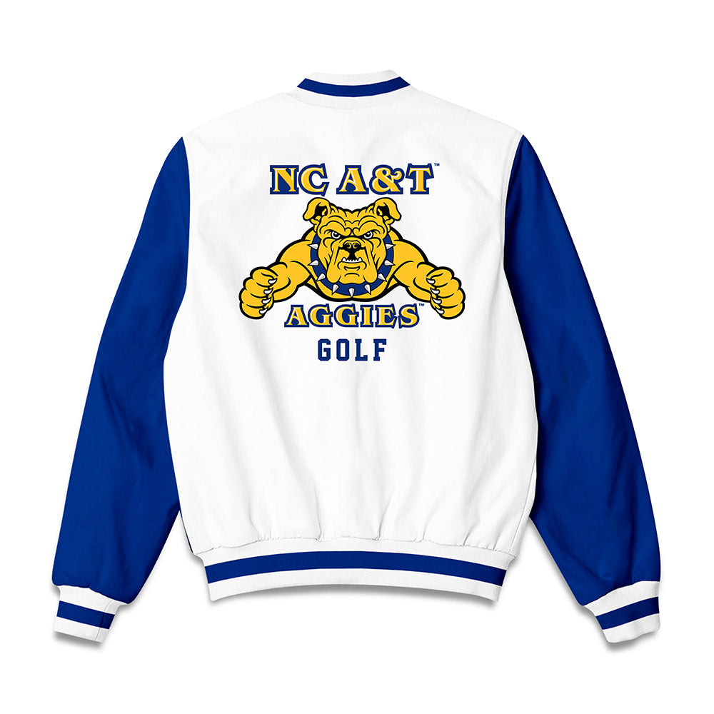 North Carolina A&T - NCAA Men's Golf : Kasim Narinesingh-Smith - Bomber Jacket-1