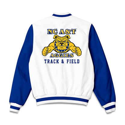 North Carolina A&T - NCAA Men's Track & Field : Torrean Davis - Bomber Jacket-0