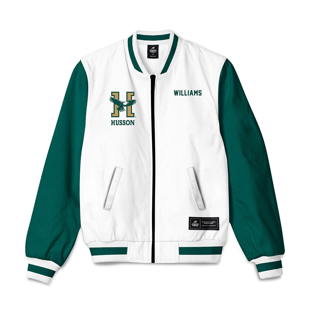 Husson - NCAA Women's Swimming & Diving : Logan Williams - Bomber Jacket-0