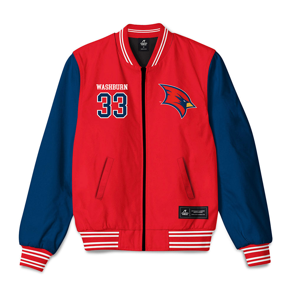 Saginaw Valley - NCAA Men's Basketball : Nathan Washburn - Bomber Jacket-0