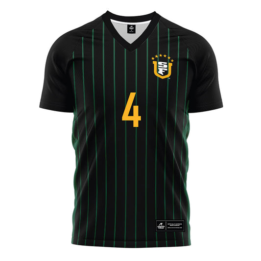 USFCA - NCAA Men's Soccer : Matthew Duggan - Black Soccer Jersey-0