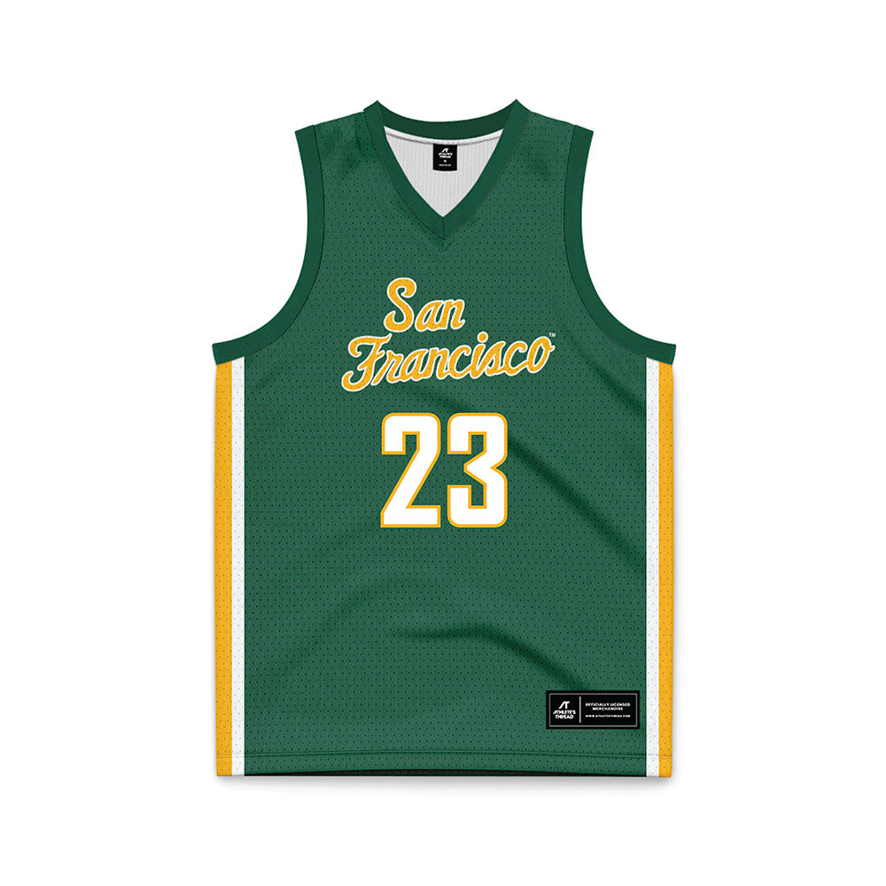 USFCA - NCAA Women's Basketball : Candy Edokpaigbe - Green Basketball Jersey-0