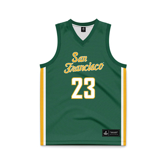 USFCA - NCAA Women's Basketball : Candy Edokpaigbe - Green Basketball Jersey-0