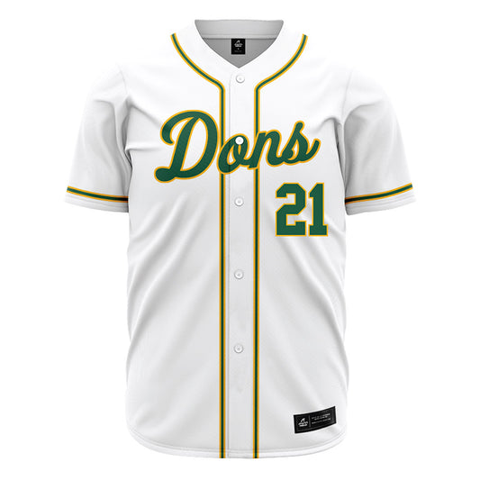 USFCA - NCAA Baseball : Tino Vasell - White Jersey-0