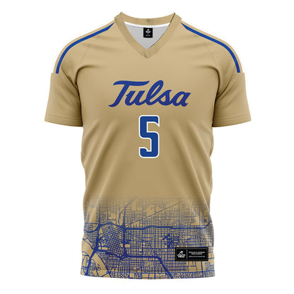 Tulsa - NCAA Men's Soccer : Luc Achermann - Old Gold Soccer Jersey-0