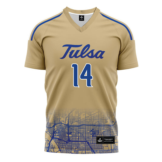 Tulsa - NCAA Men's Soccer : Jareth Mejia - Old Gold Soccer Jersey-0