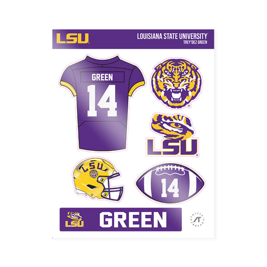 LSU - NCAA Football : Trey'Dez Green - Sticker Sheet-0