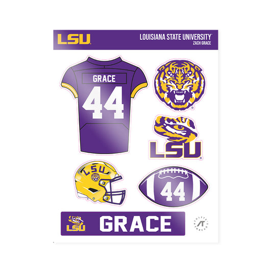 LSU - NCAA Football : Zach Grace - Sticker Sheet-0