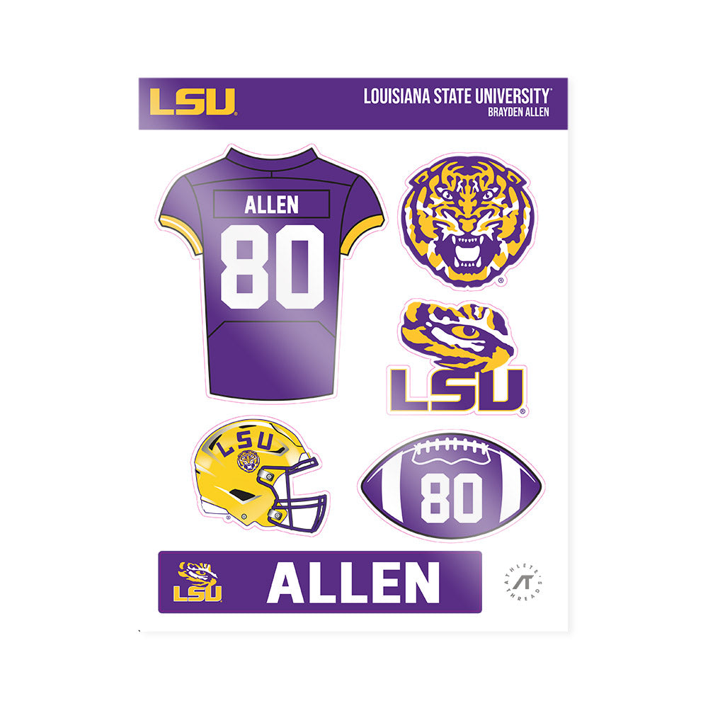 LSU - NCAA Football : Brayden Allen - Sticker Sheet-0