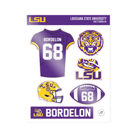 LSU - NCAA Football : Brett Bordelon - Sticker Sheet-0