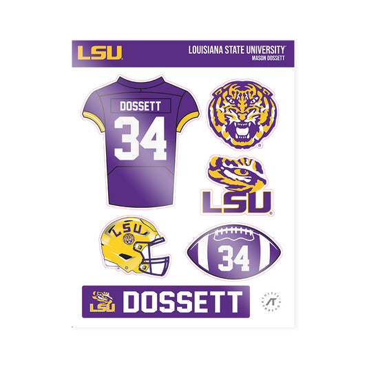 LSU - NCAA Football : Mason Dossett - Sticker Sheet-0