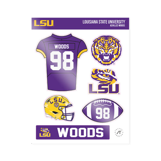 LSU - NCAA Football : Achilles Woods - Sticker Sheet-0