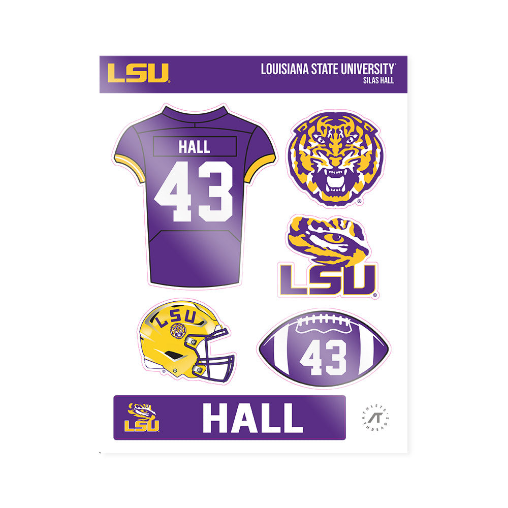 LSU - NCAA Football : Silas Hall - Sticker Sheet-0
