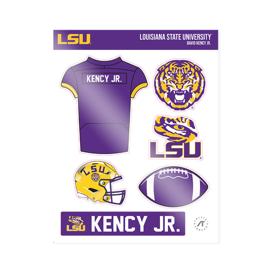 LSU - NCAA Football : David Kency Jr. - Sticker Sheet-0