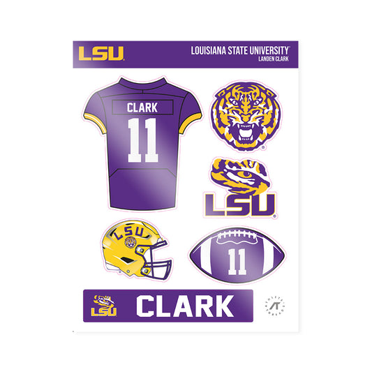 LSU - NCAA Football : Landen Clark - Sticker Sheet-0