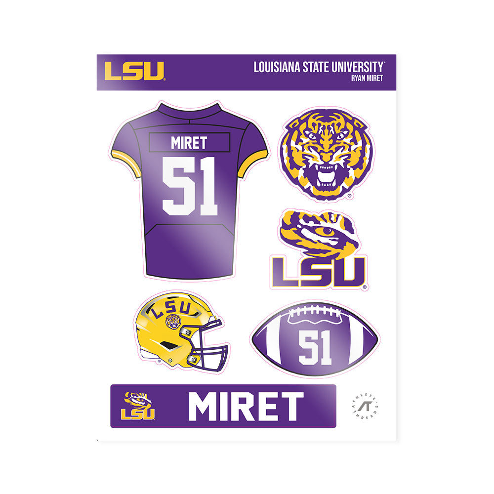 LSU - NCAA Football : Ryan Miret - Sticker Sheet-0
