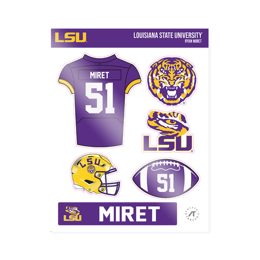 LSU - NCAA Football : Ryan Miret - Sticker Sheet-0