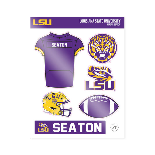 LSU - NCAA Football : Jordan Seaton - Sticker Sheet-0