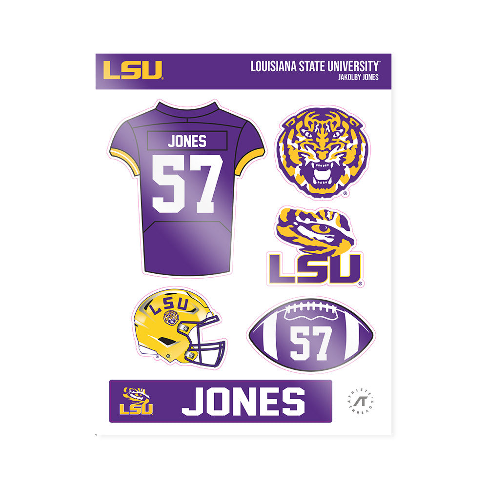 LSU - NCAA Football : Jakolby Jones - Sticker Sheet-0
