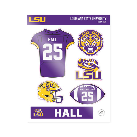 LSU - NCAA Football : Aiden Hall - Sticker Sheet-0