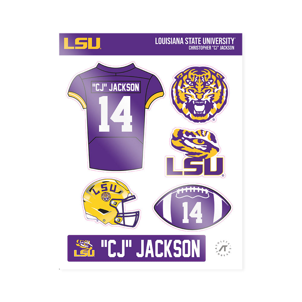 LSU - NCAA Football : Christopher "CJ" Jackson - Sticker Sheet-0
