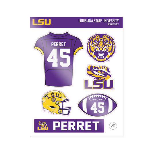 LSU - NCAA Football : Sean Perret - Sticker Sheet-0