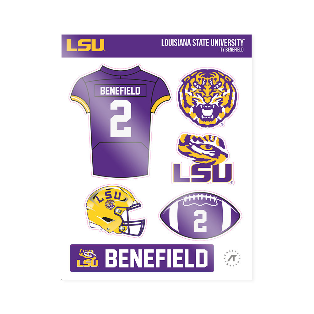 LSU - NCAA Football : Ty Benefield - Sticker Sheet-0
