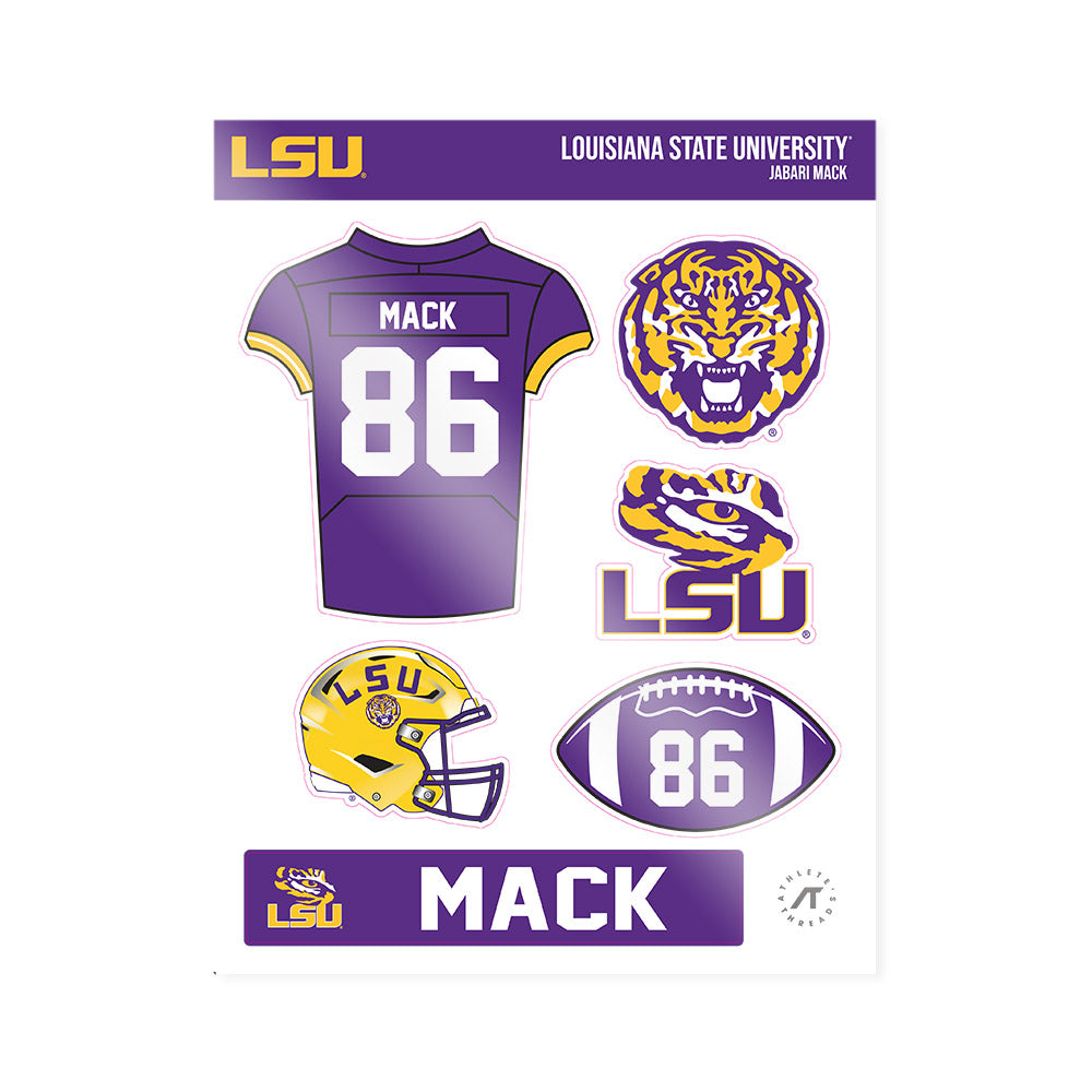 LSU - NCAA Football : Jabari Mack - Sticker Sheet-0