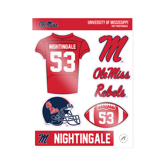 Ole Miss - NCAA Football : Trey Nightingale - Sticker Sheet-0