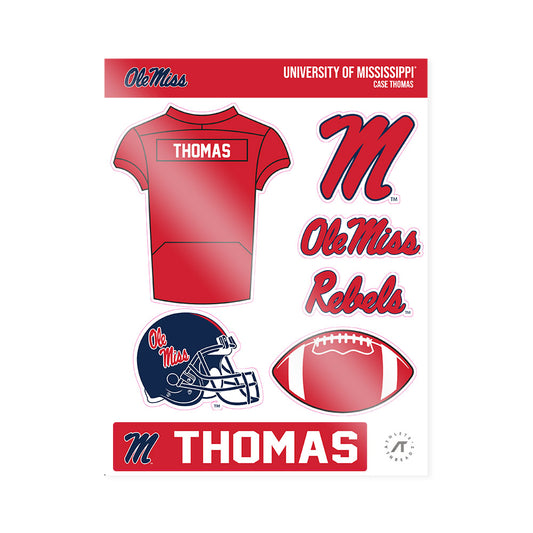 Ole Miss - NCAA Football : Case Thomas - Sticker Sheet-0