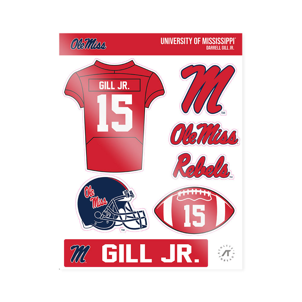 Ole Miss - NCAA Football : Darrell Gill Jr. - Sticker Sheet-0