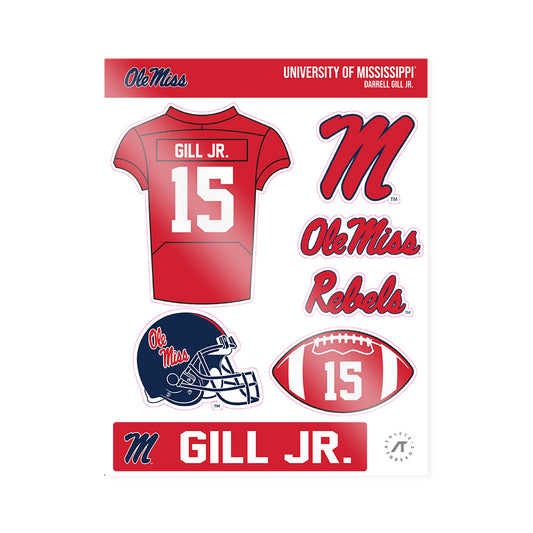 Ole Miss - NCAA Football : Darrell Gill Jr. - Sticker Sheet-0