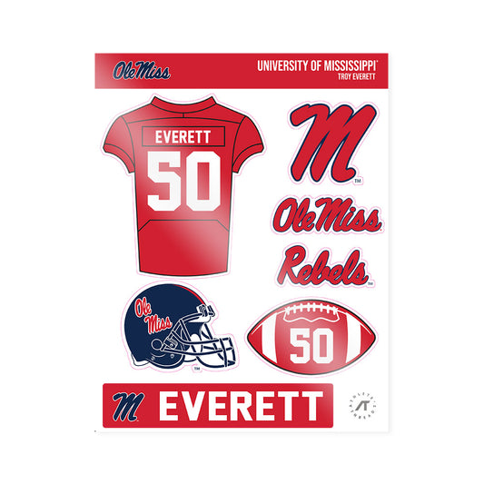 Ole Miss - NCAA Football : Troy Everett - Sticker Sheet-0