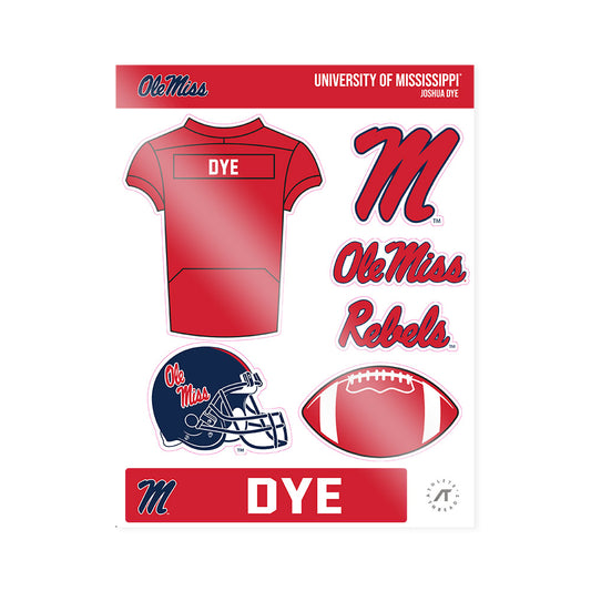 Ole Miss - NCAA Football : Joshua Dye - Sticker Sheet-0