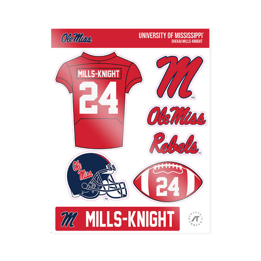 Ole Miss - NCAA Football : Shekai Mills-Knight - Sticker Sheet-0