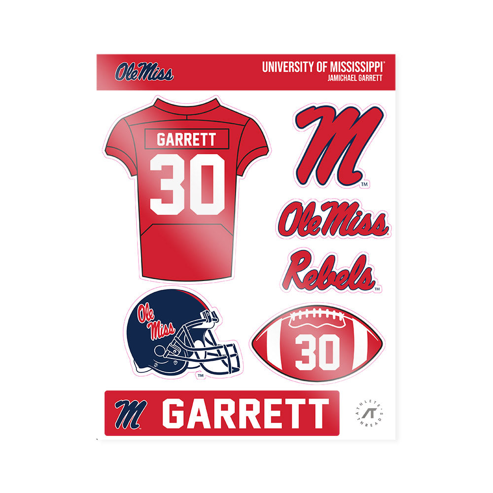 Ole Miss - NCAA Football : Jamichael Garrett - Sticker Sheet-0