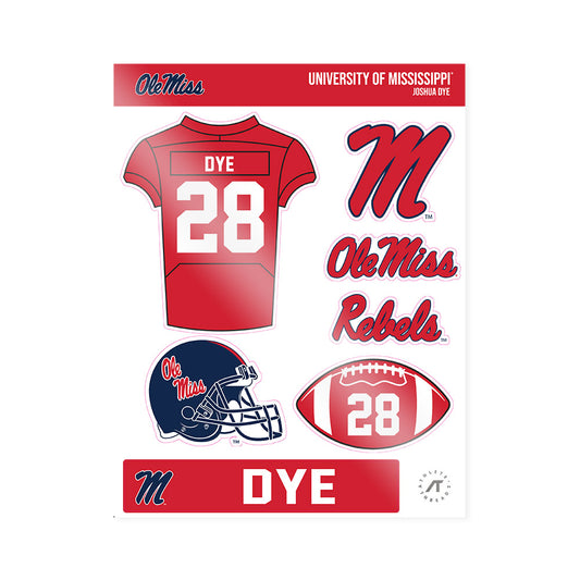 Ole Miss - NCAA Football : Joshua Dye - Sticker Sheet-0