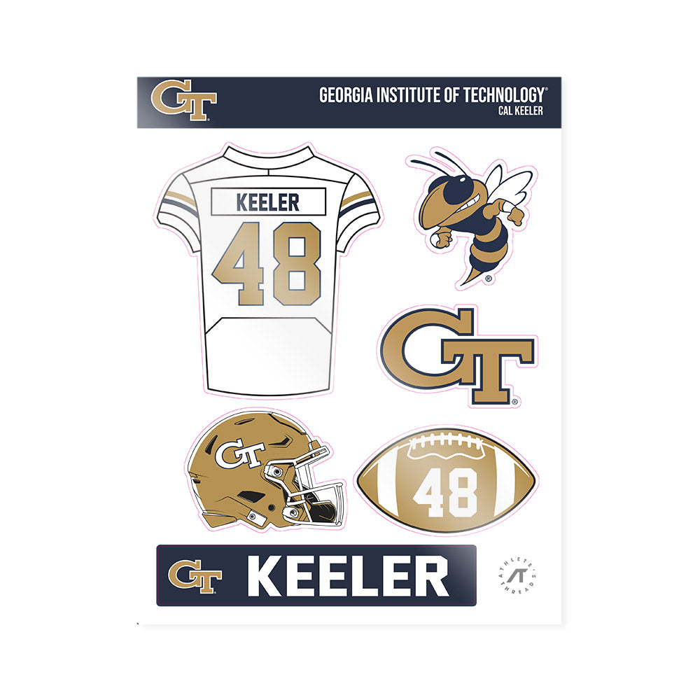 Georgia Tech - NCAA Football : Cal Keeler - Sticker Sheet-0