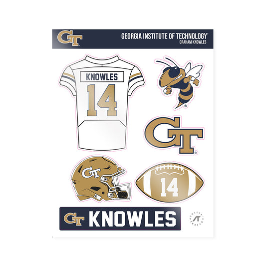 Georgia Tech - NCAA Football : Graham Knowles - Sticker Sheet-0