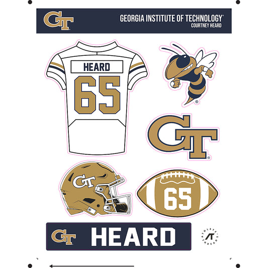 Georgia Tech - NCAA Football : Courtney Heard - Sticker Sheet-0
