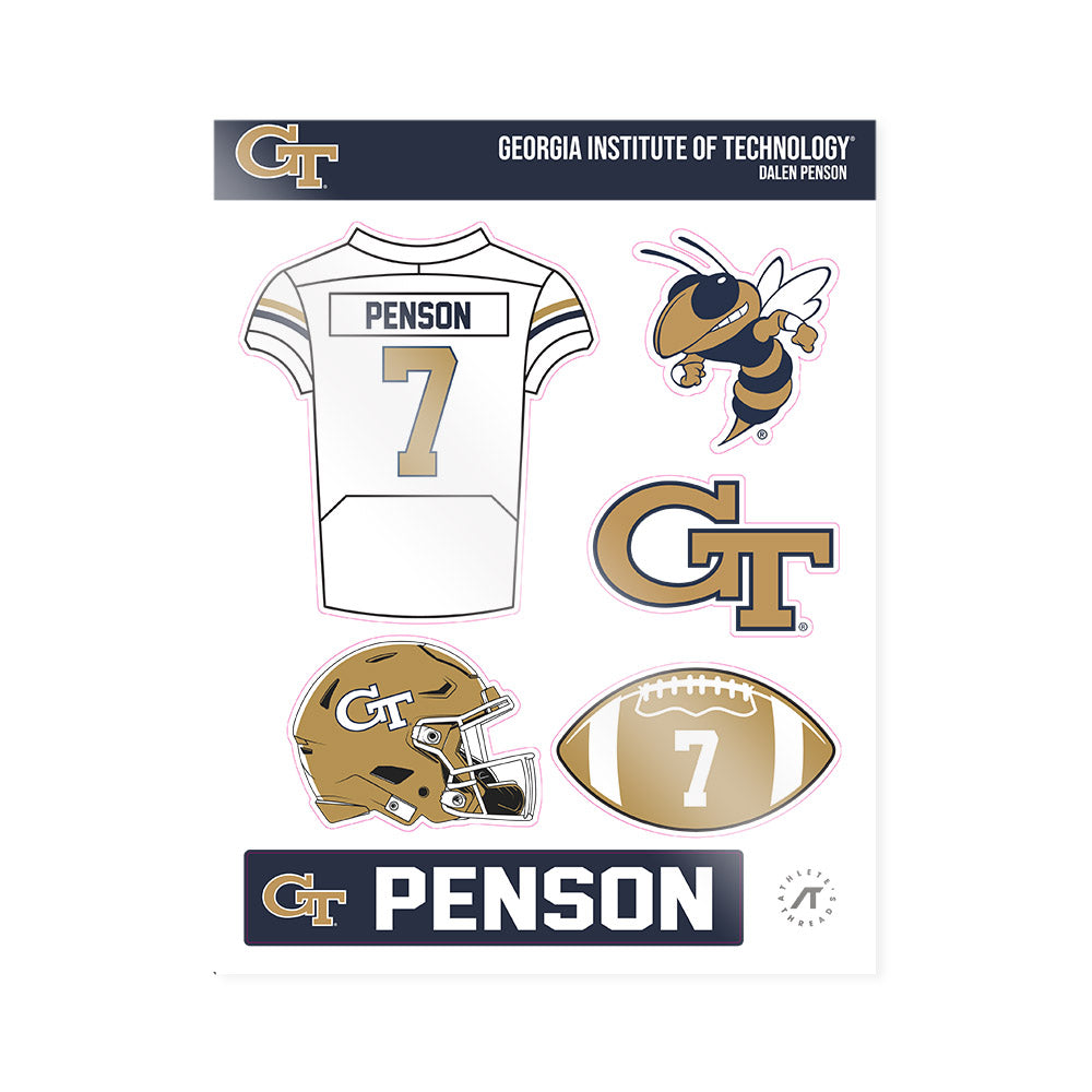 Georgia Tech - NCAA Football : Dalen Penson - Sticker Sheet-0