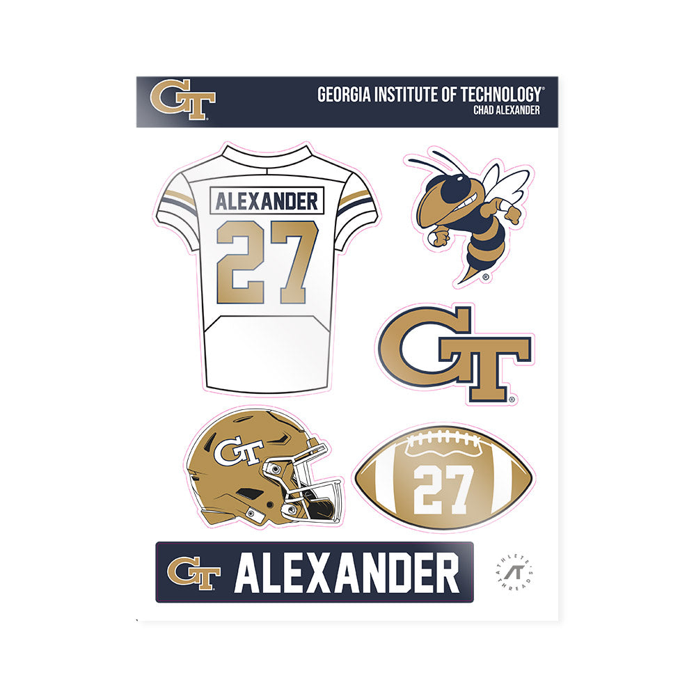 Georgia Tech - NCAA Football : Chad Alexander - Sticker Sheet-0