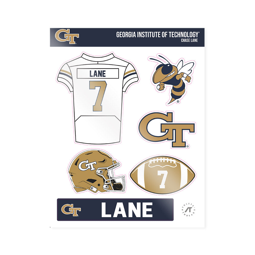 Georgia Tech - NCAA Football : Chase Lane - Sticker Sheet-0