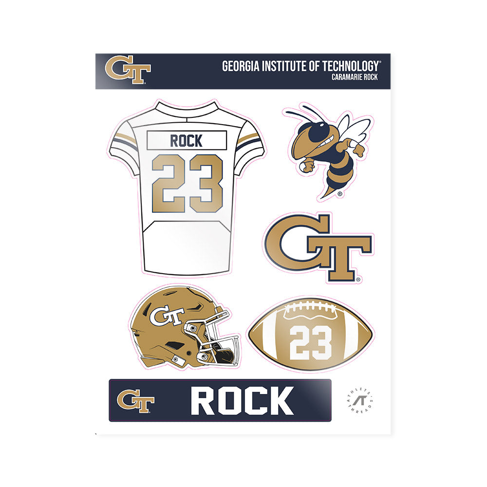 Georgia Tech - NCAA Football : Caramarie Rock - Sticker Sheet-0