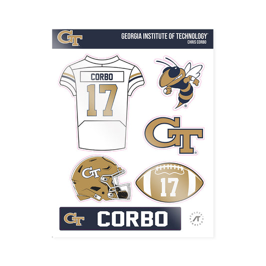Georgia Tech - NCAA Football : Chris Corbo - Sticker Sheet-0