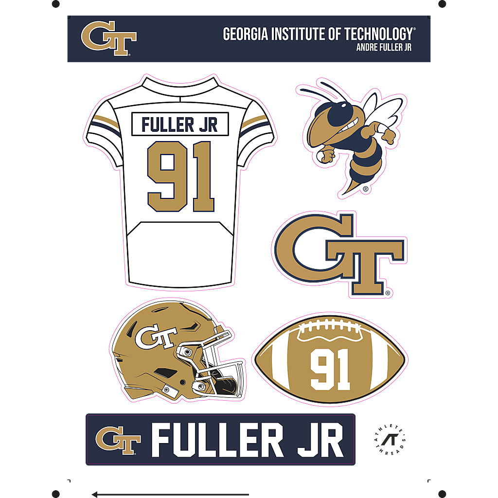 Georgia Tech - NCAA Football : Andre Fuller Jr - Sticker Sheet-0