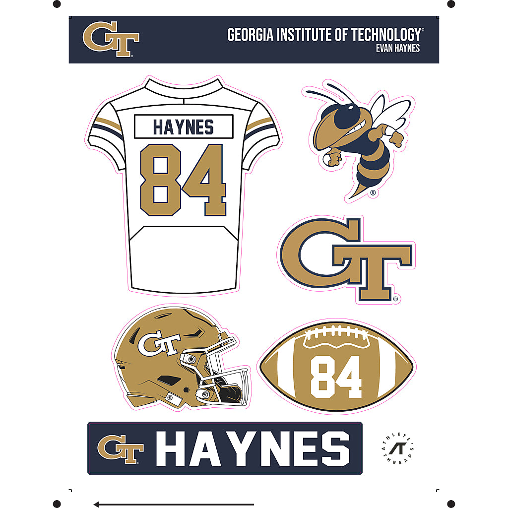 Georgia Tech - NCAA Football : Evan Haynes - Sticker Sheet-0
