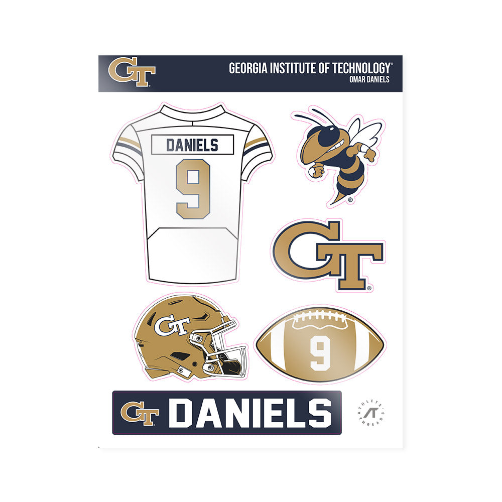 Georgia Tech - NCAA Football : Omar Daniels - Sticker Sheet-0